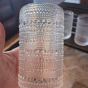 Hobnail Drinking Glasses Set Of 4 Clear Vintage Beaded Glass Cups